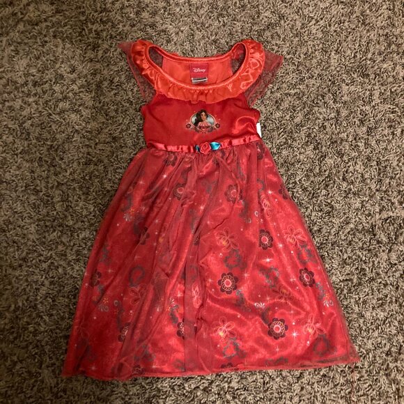 Disney Princess Elena of Avalor Nightgown 18 Months Red Tulle Short Sleeve - Picture 1 of 3